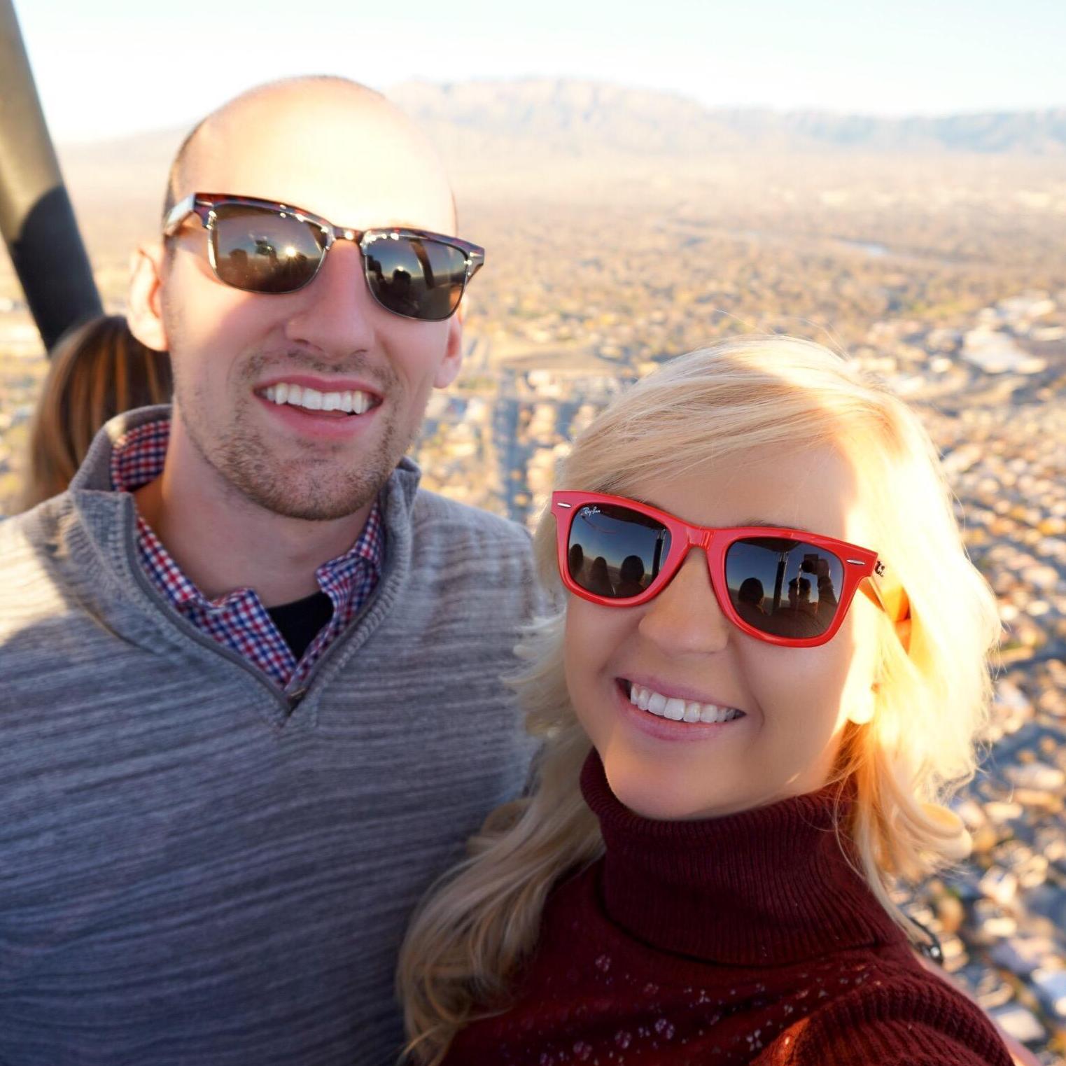 Tim's first visit to Albuquerque & both their first hot air balloon ride! November 2015