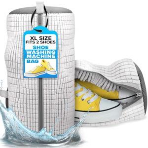 2 Pcs Shoe Washing Machine Bag with Fluffy Fibers – 15" White Shoe Washing Bag for 360° Deep Clean – Compatible with Most Sizes for Easy and Effective Cleaning