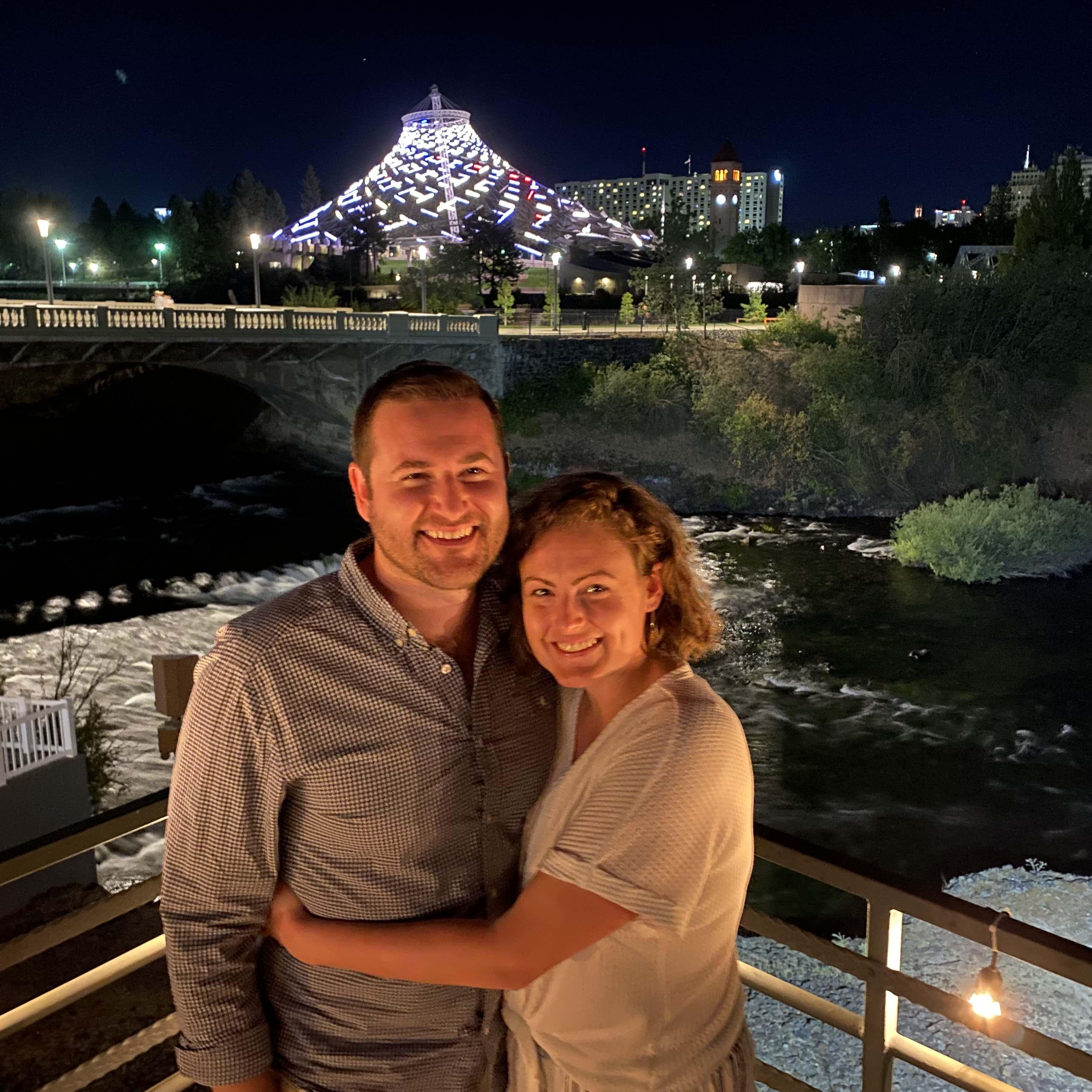 At one of many dates on the river. 