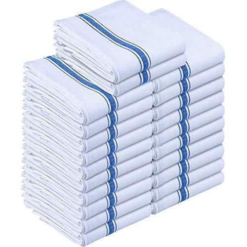Utopia Towels 24 Pack Dish Towels, 15 x 25 Inches Ultra Soft Cotton Dish Cloths, Blue