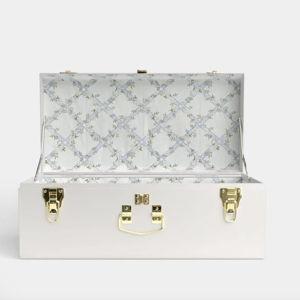 Petite Bridal Trunk, White, Timeless Trellis Personalized The Kanes