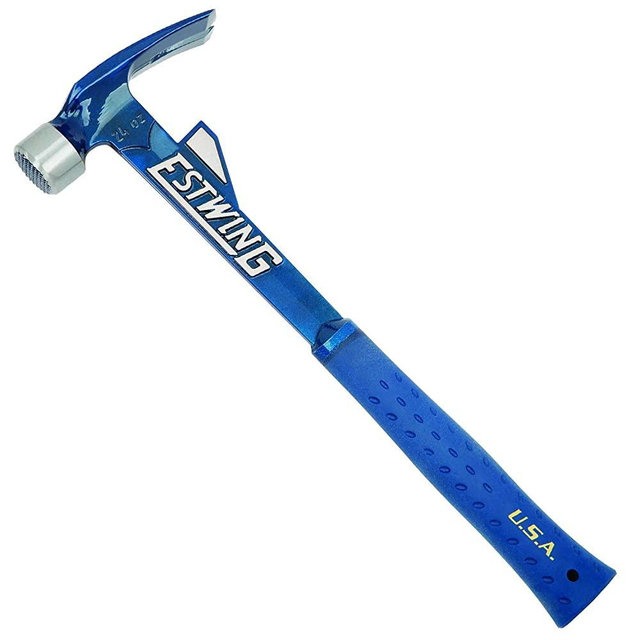 Estwing Hammertooth Hammer - 24 oz Long Handle Straight Rip Claw with Milled Face & Shock Reduction Grip - E6-24TM