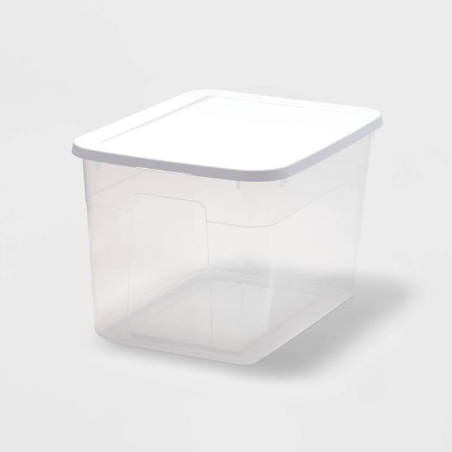 70qt Clear Storage Box with White Lid - Room Essentials™