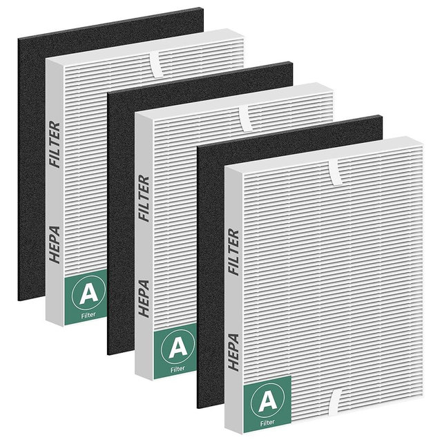 115115 Filter A Replacement Compatible with Winix PlasmaWave Air Purifier C535 5300 5300-2 6300 6300-2 5000 9000 C909 AM90,3 Pc H13 True Size 21 Filters and 3 Pc Carbon Pre-filters，By Improvedhand