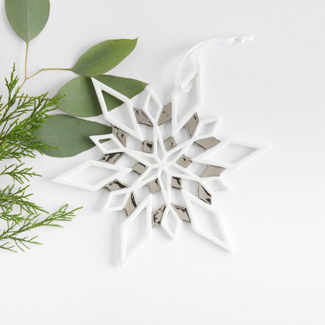 Large Porcelain Snowflake Christmas Ornament