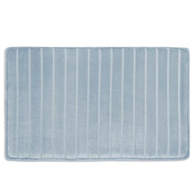 Micro Plush 17" x 24" Memory Foam Bath Mat in Blue