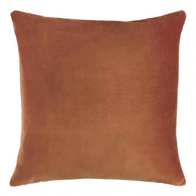Copper Velvet Throw Pillow
