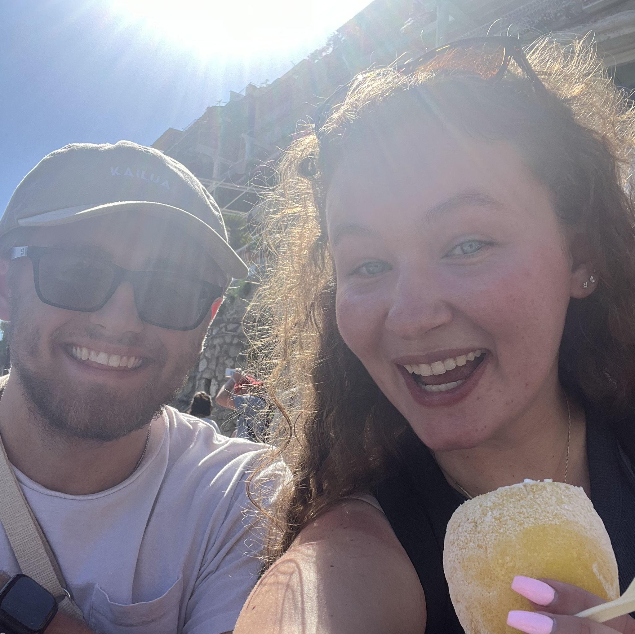 Our trip to Italy - we spent the day in Positano eating sorbet out of lemons and drinking limoncello.