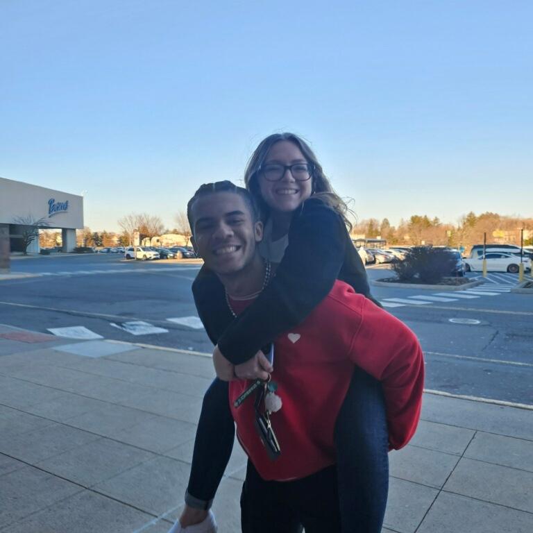 Senior prom dress shopping 2024! My feet started hurting so he carried me. :)