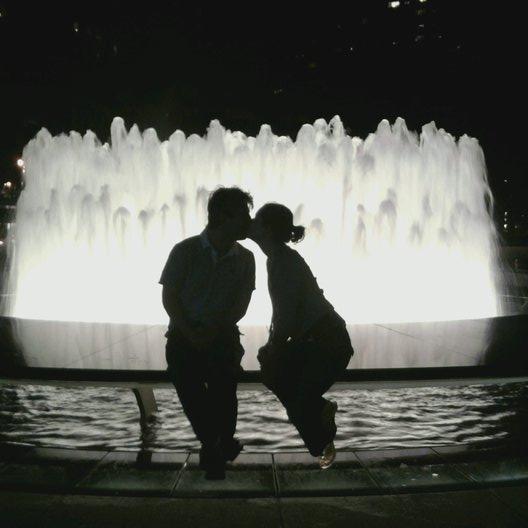 In front of the fountains at Lincoln Center - May 2010