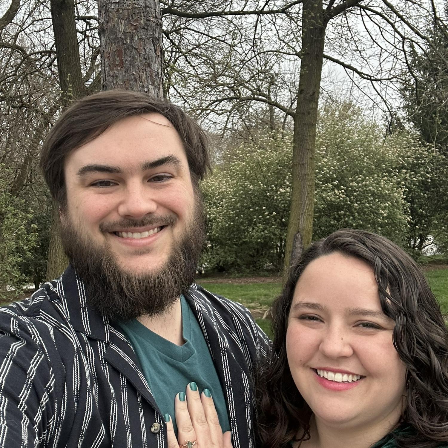 Celebrating our engagement with the best seafood we've ever had, Maryland, April 2025
