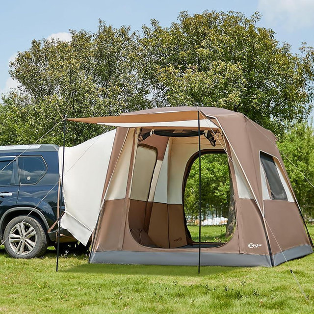 PORTAL 5-Person SUV Tent with Porch, 2-in-1 Car Camping Tent, Water-Resistant & Windproof, Trunk Tent with 2 Doors for Travel & Outdoor Adventures