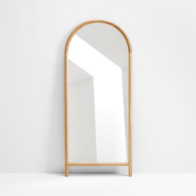 Natia Oak Arch Floor Mirror