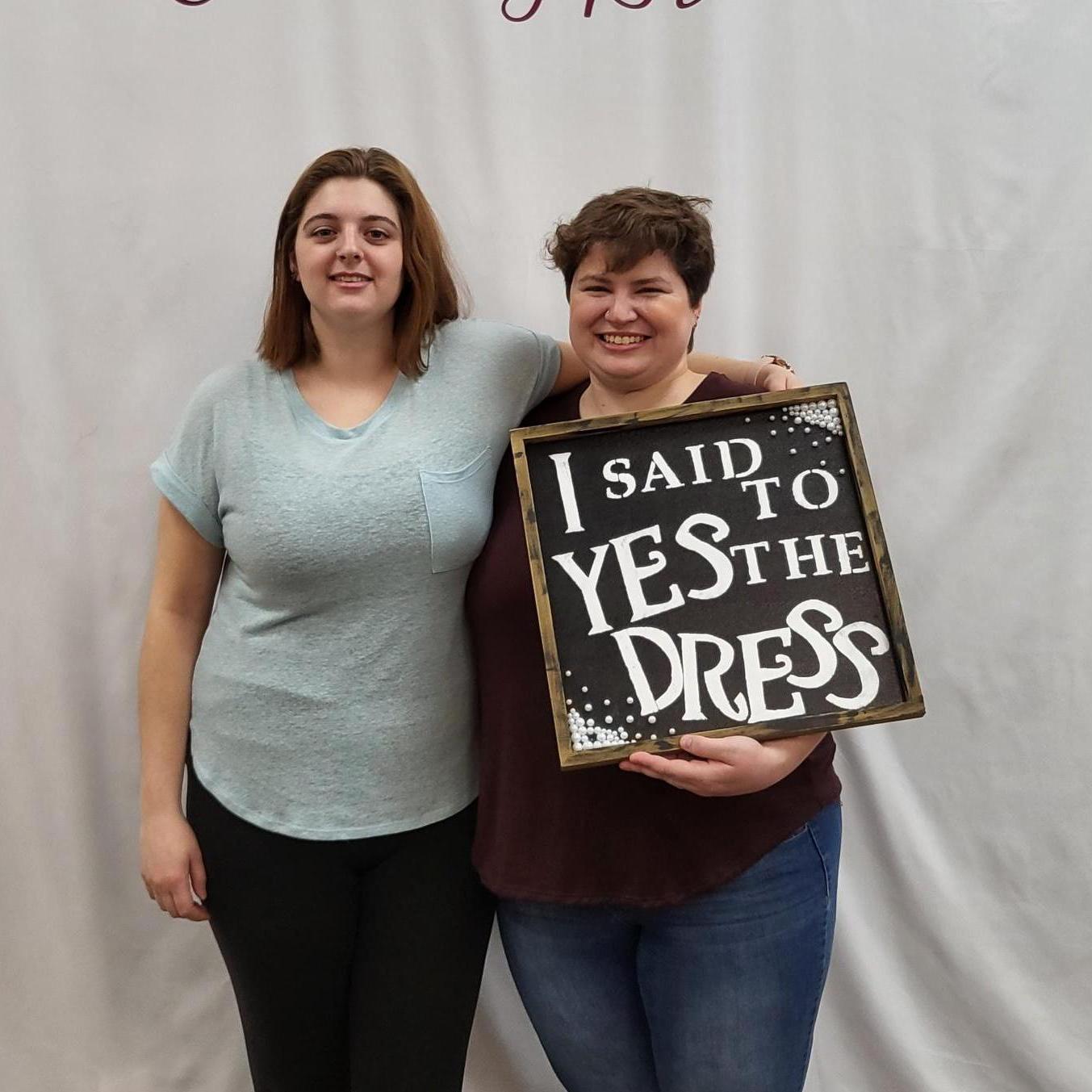 Robyn and I after I said yes to the dress