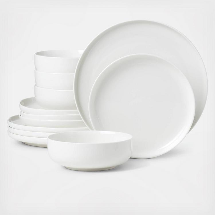 Solid Black 12-Piece Dinnerware Set