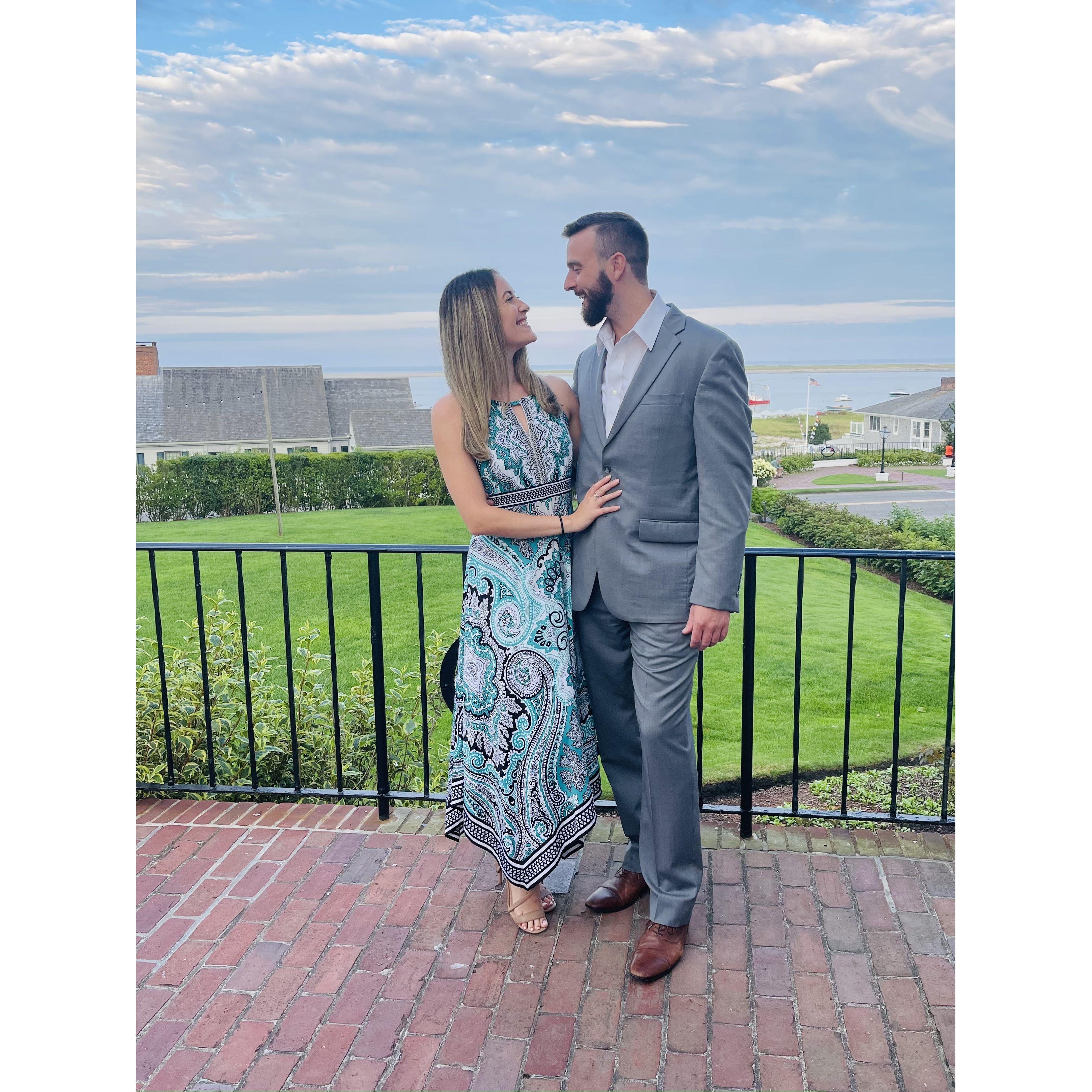 Here they are at the Cape taking a moment to pop onto the terrace for a picture at Dean's younger sisters wedding!