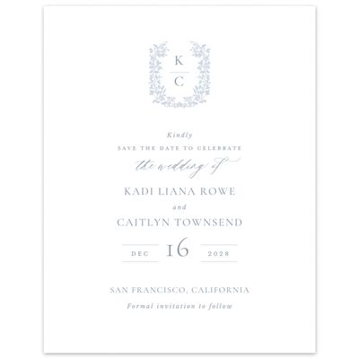 White Greenery Wedding Digital Save the Date - Mirra Portrait