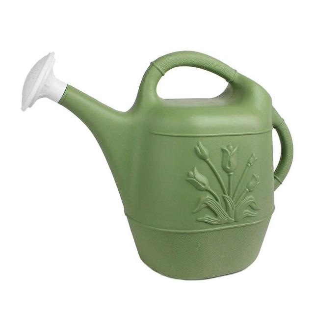 PMU 2 Gallon Watering Can - Garden Watering Can for Indoor & Outdoor Plants - Plastic Water Can with Detachable Sprinkler Head - Large Water Pot, Made in USA - Sage Green Pkg/1