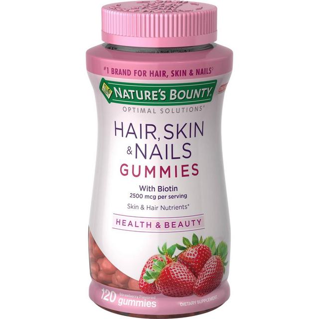 Nature's Bounty Optimal Solutions Hair, Skin & Nails Nutrient Gummies - Strawberry - 120ct