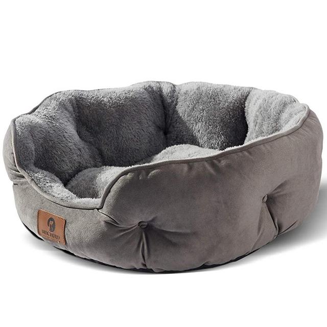 Asvin Small Dog Bed & Cat Bed, Round Cushion Pet Beds for Indoor Kitty or Puppy, Extra Soft & Machine Washable Pet Supplies, Anti-Slip & Water-Resistant Oxford Bottom