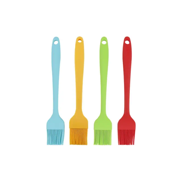Unique Bargains Heat Resistant Non-stick Cookware Utensils Silicone Brush Assorted Color 4 Pcs