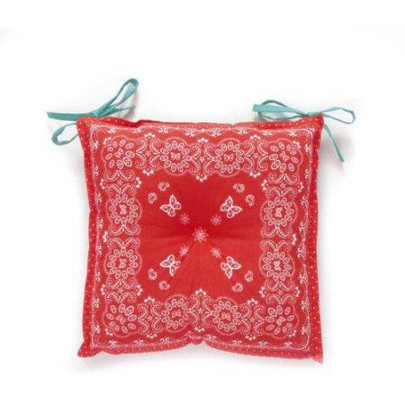 The Pioneer Woman Bandana Reversible Chairpad, Red