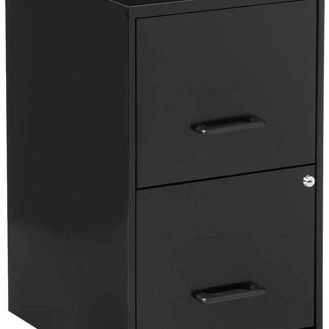 Lorell 14341 18 Deep 2-Drawer File Cabinet, Black