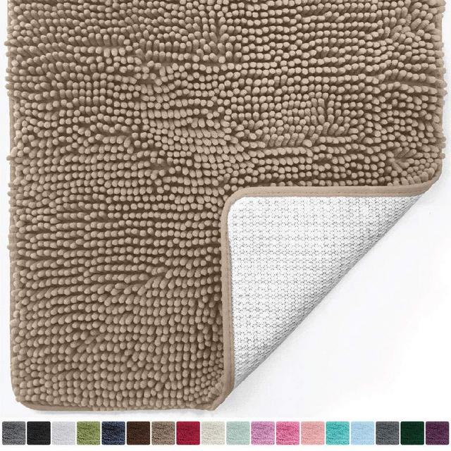 Hills Point Industries, LLC - Gorilla Grip Original Luxury Chenille Bathroom Rug Mat (30 x 20), Extra Soft and Absorbent Shaggy Rugs, Machine Wash/Dry, Perfect Plush Carpet Mats for Tub, Shower, and Bath Room (Beige)