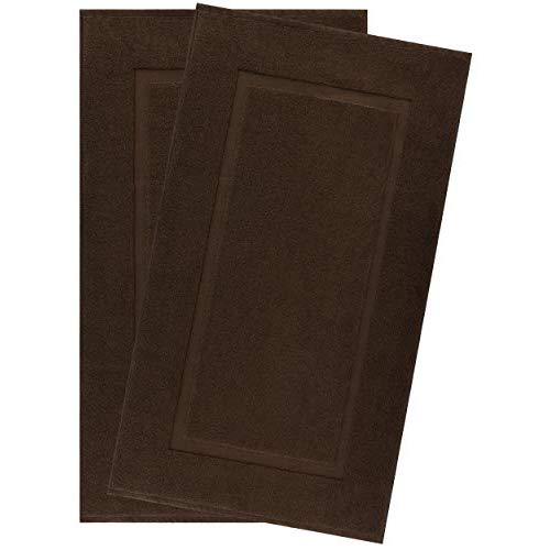 900 GSM Machine Washable 20x34 Inches 2-Pack Banded Bath Mats, Luxury Hotel and Spa Quality, 100% Ring Spun Genuine Cotton, Maximum Softness and Absorbency by United Home Textile, Chocolate Brown