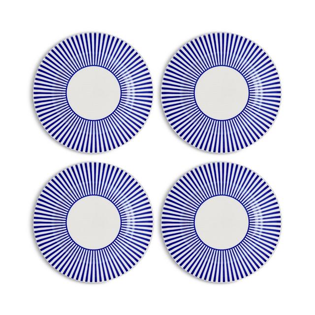Spode Blue Italian Steccato Salad Plates, Set of 4