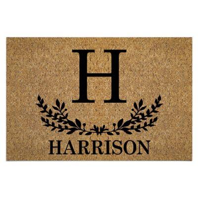 Initial and Name 18" x 27" Door Mat in Brown