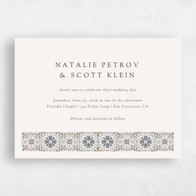 Beige Landscape Wedding Invitation - Oluveri Classic