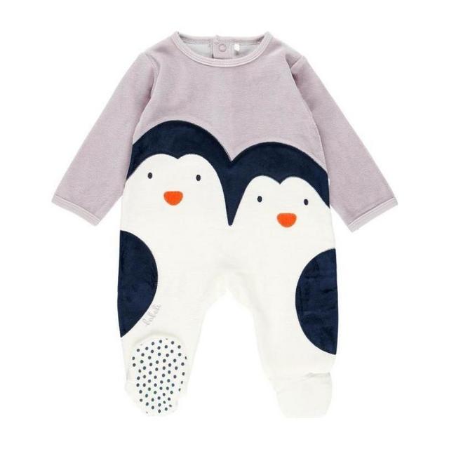 Penguin Velour Playsuit, 6 mo