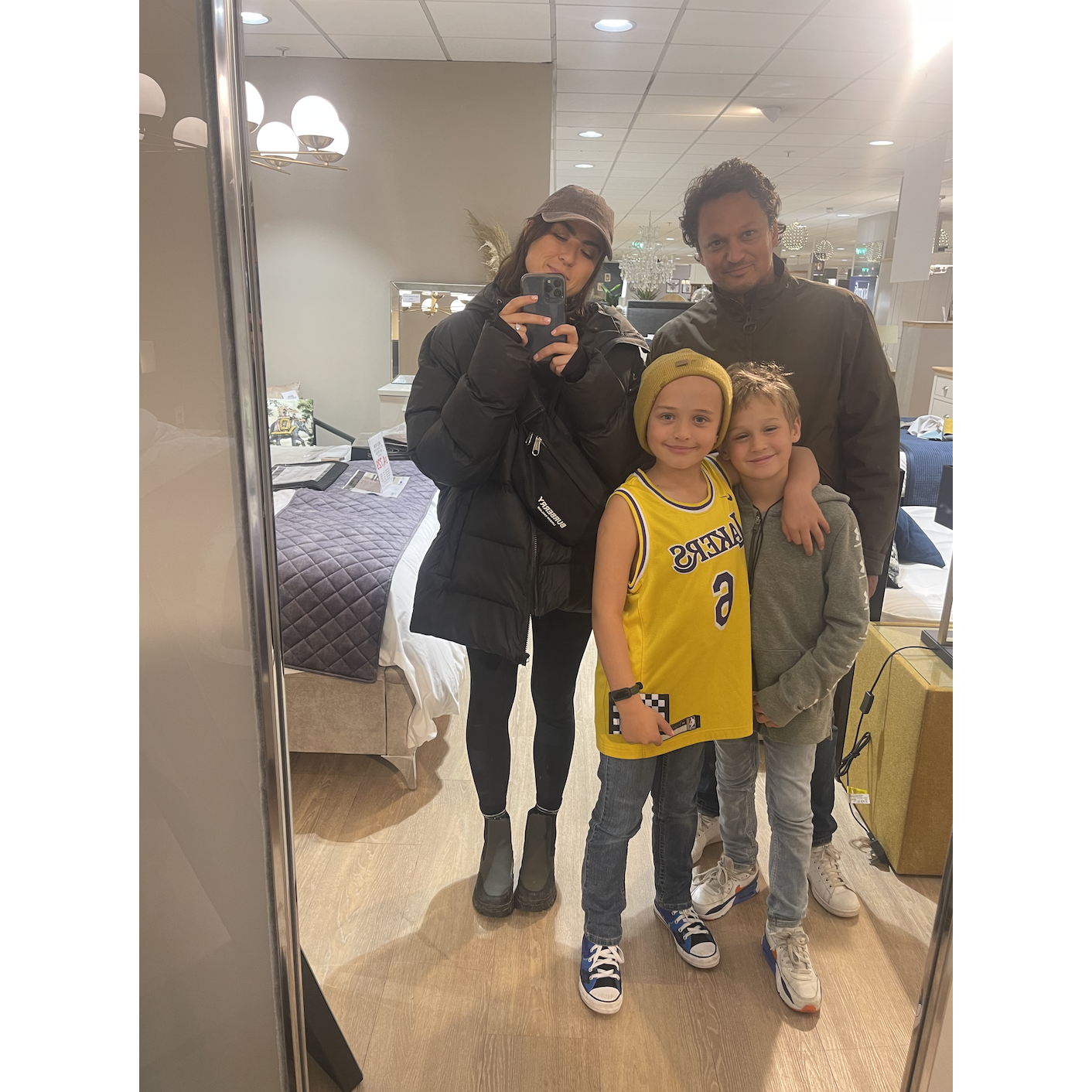 Furniture shopping with the boys