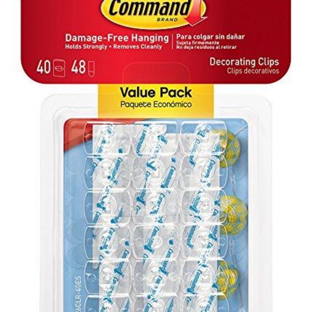 Command Decorating Clips, Clear, 40-Clips (17026CLR-40ES)