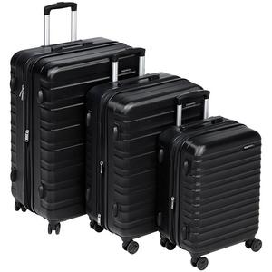 AmazonBasics Hardside Spinner Luggage - 3 Piece Set (20", 24", 28"), Black