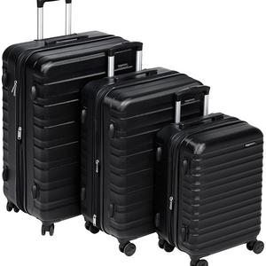 AmazonBasics Hardside Spinner Luggage - 3 Piece Set (20", 24", 28"), Black