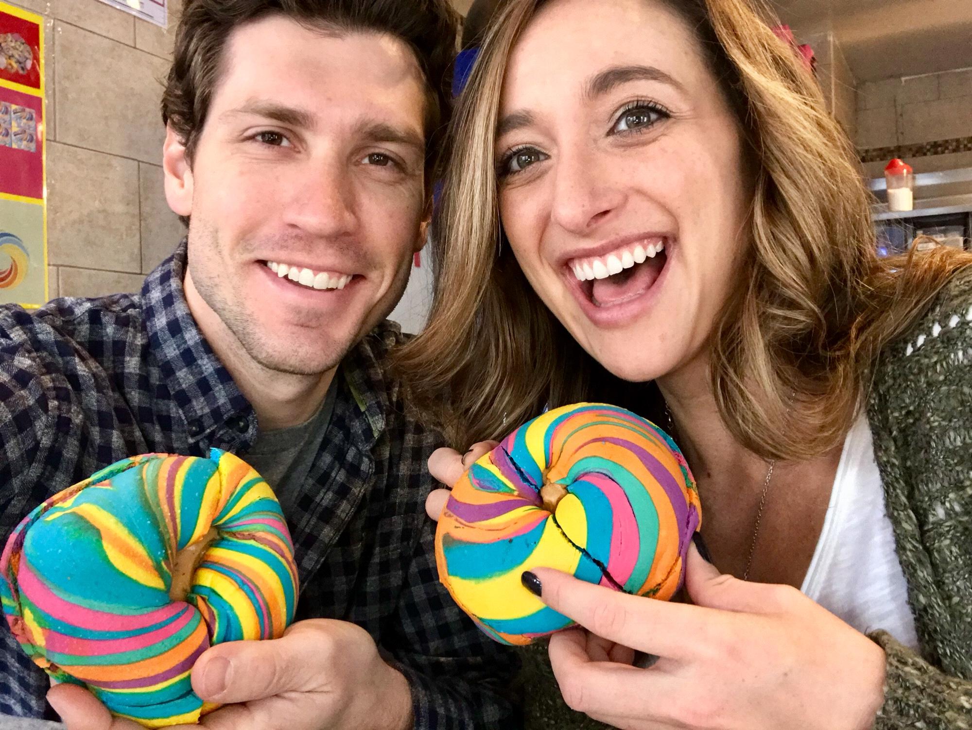 Rainbow Bagels in Brooklyn!