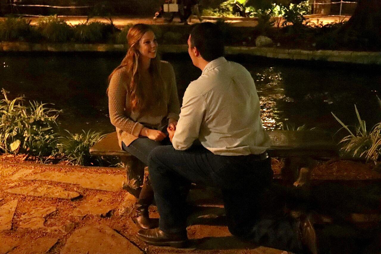 November 24, 2018 - The night Nick asked Audrey to marry him on Marriage Island in San Antonio.