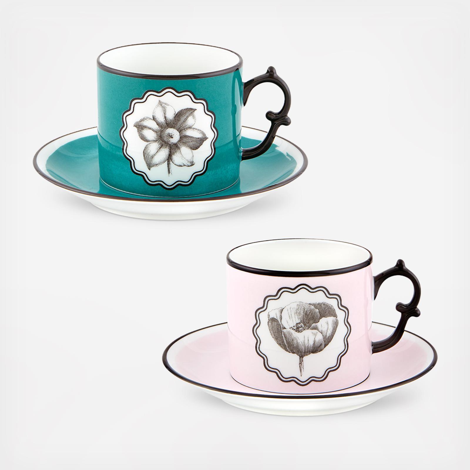 Vista Alegre, Christian Lacroix - Herbariae Tea Cups & Saucer, Set