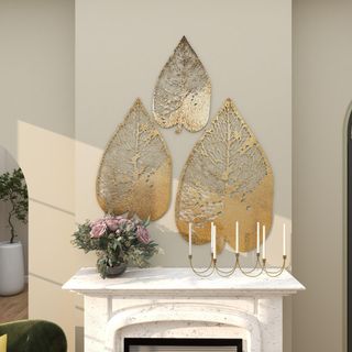 3-Piece Leaf Textured Wall Decor Set