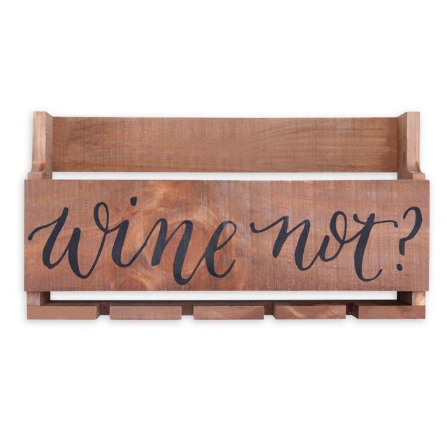 Danya B. Rustic "Wine Not" Stemware and Wine Rack in Brown