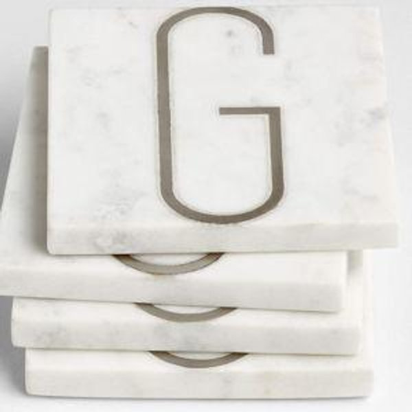 Marble "G" Monogram Coasters, Set of 4 + Reviews | Crate & Barrel