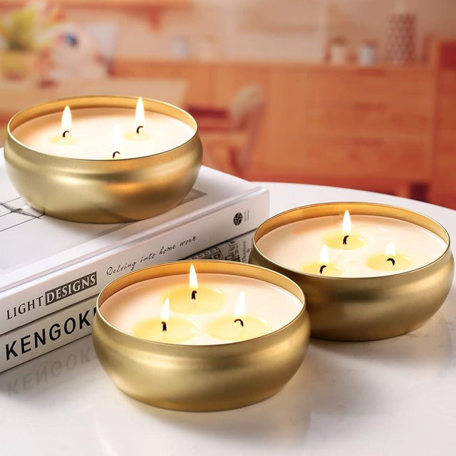 Tuyai Citronella Candles Outdoor and Indoor, 3 Pack 3-Wick Scented Candles Gift Set, Natural Soy Wax Candle