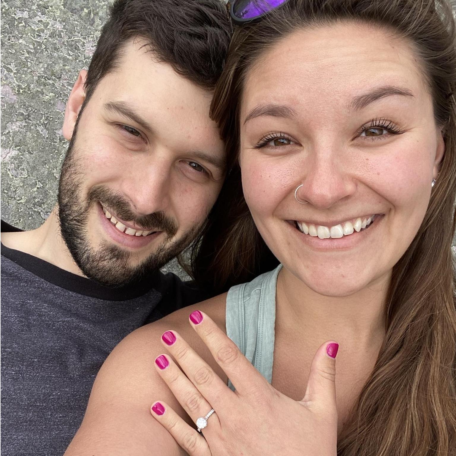 Tim asked me to marry him at our favorite hiking spot at Devil's Lake