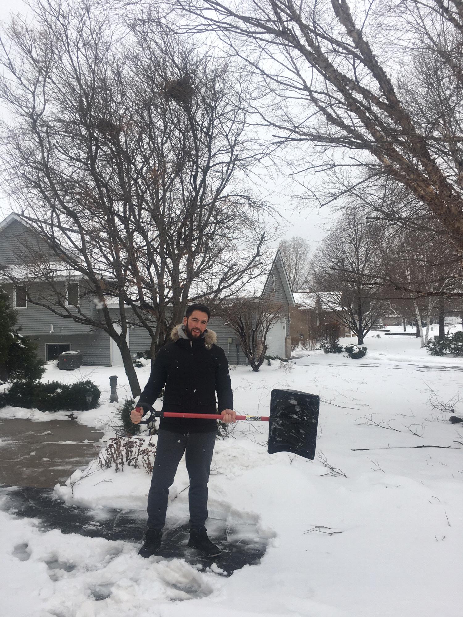 Adrien’s 1st time shoveling snow 04/19