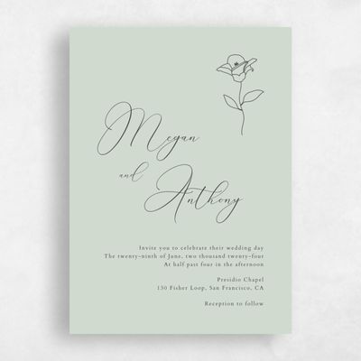 Light Sage, Green Wedding Invitation - Belencito Classic