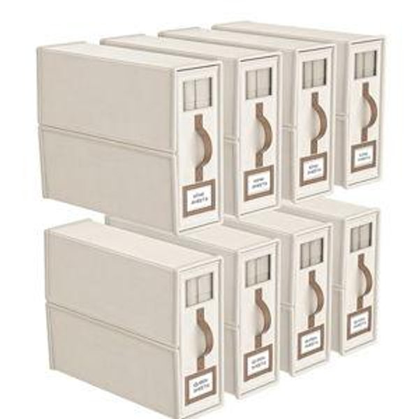 8 Pack Bed Sheets Organizers And Storage (King Size),Foldable Sheet Organizer With Handle For Linen Closet,Bedding Organizer Storage For Sheets, Duvet Cover (Beige)