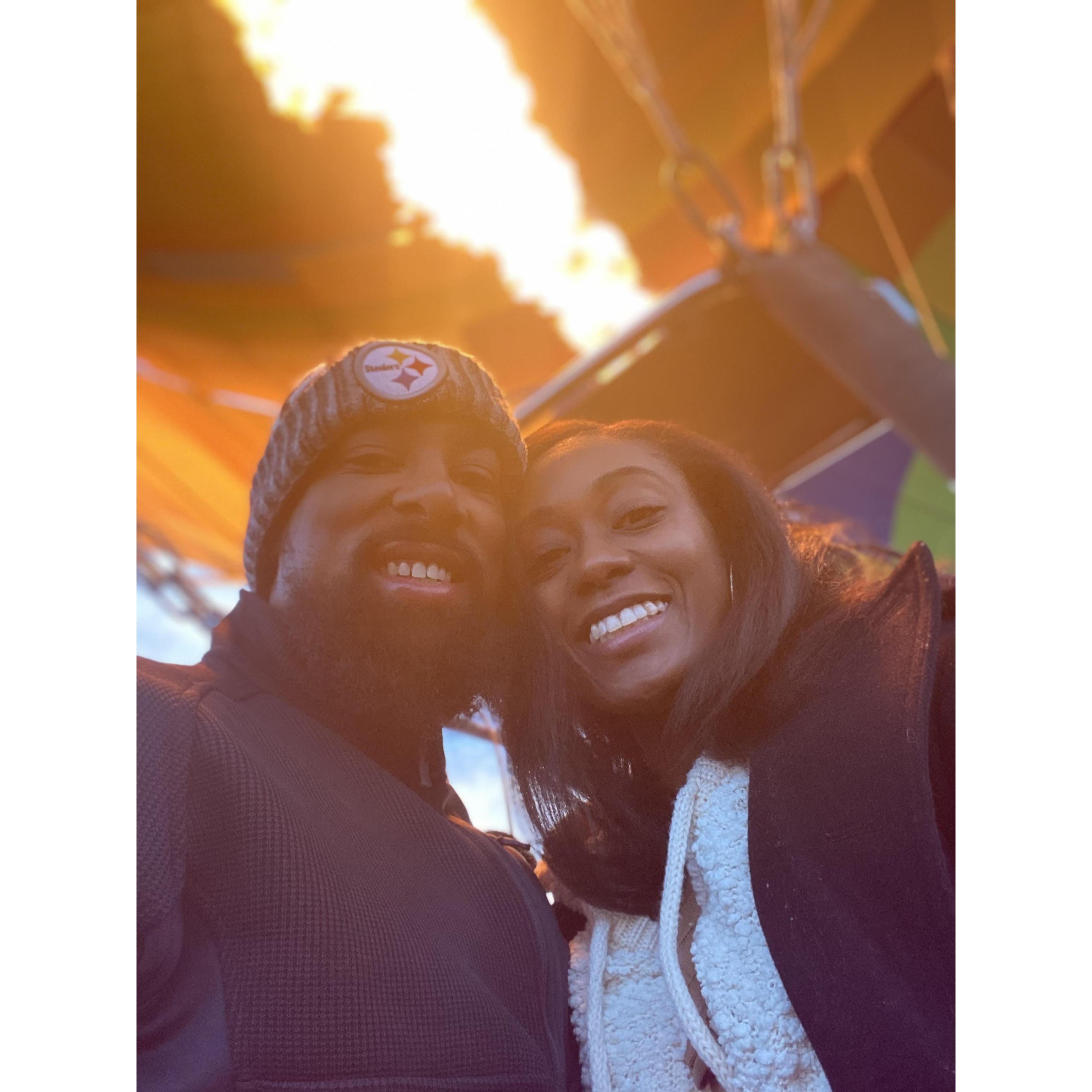 Hot air balloon ride on Gabby's 37th birthday!