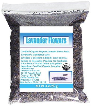 LavenderLove Organic French Culinary Grade Lavender Flowers, 8 Oz
